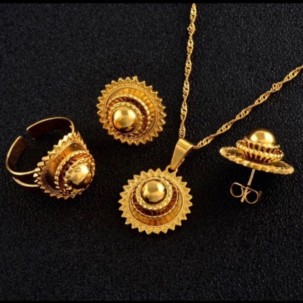 Elegant 3D Flower Dubai Jewelry Set